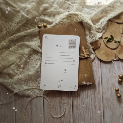 Postcard with music in the heart Tambourine